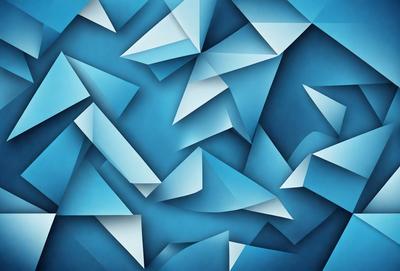 The primary subject of the image is a blue and white geometric pattern. The setting is a blue background, and the visual style appears to be a digital art or illustration. The dominant colors are blue and white, creating a calm and soothing atmosphere.