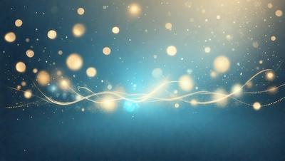 The primary subject of the image is a blue background with a pattern of white lights. The setting appears to be a dark room, and the visual style is a digital art or illustration. The dominant colors are blue and white, creating a calm and serene atmosphere.