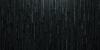 The primary subject of the image is a wall with a black and white pattern. The setting is a room with a black background, and the visual style appears to be a combination of a photo and digital art. The dominant colors are black and white, creating a moody atmosphere.