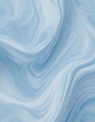 The primary subject of the image is a blue and white ocean wave. The setting is the ocean, with the wave being the main focus of the image. The visual style is a digital art or illustration, as the wave is depicted in a detailed and artistic manner. The dominant colors are blue and white, creating a serene and calming atmosphere.
