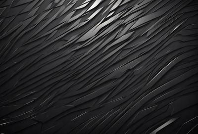 The primary subject of the image is a black and white patterned wall. The setting is a dark room, and the visual style appears to be a combination of a photo and digital art. The dominant colors are black and white, creating a moody atmosphere.