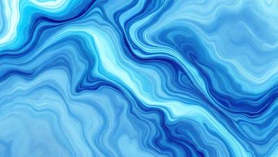 The primary subject of the image is a blue and white ocean wave. The setting is the ocean, with the wave being the main focus of the image. The visual style is a digital art or illustration, as the wave is depicted in a detailed and artistic manner. The dominant colors are blue and white, creating a serene and calming atmosphere.