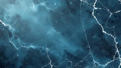 The primary subject of the image is a blue and white painting of a cloudy sky. The setting is a blue background, and the visual style appears to be a digital art or illustration. The dominant colors are blue and white, creating a calm and serene atmosphere.