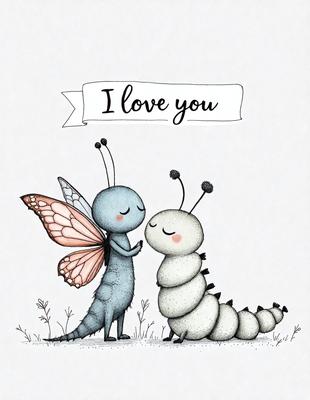 The image features a cute illustration of a butterfly and a caterpillar standing close to each other. The butterfly is on the left side of the image, while the caterpillar is on the right. The scene appears to be set in a grassy area, with the butterfly and caterpillar standing on the grass. The illustration has a whimsical and charming visual style, with the colors and mood creating a sense of warmth and happiness.