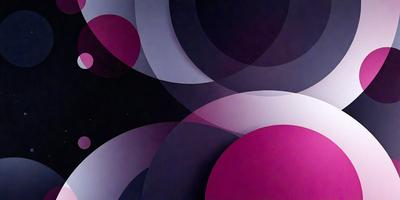 The primary subject of the image is a large, colorful circle. The circle is surrounded by smaller circles, creating a visually striking pattern. The setting appears to be a dark room, with the circles and the main circle being the main focus of the image. The visual style is a combination of digital art and illustration, creating a vibrant and dynamic scene. The colors and mood of the image are predominantly pink and purple, giving the scene a warm and inviting atmosphere.