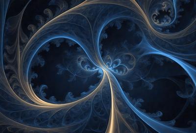 The primary subject of the image is a blue spiral pattern, which appears to be a digital art or illustration. The setting is a dark blue background, creating a contrasting and dramatic atmosphere. The visual style is a combination of digital art and illustration, with the spiral pattern being the main focus of the image. The colors and mood are predominantly dark and moody, with the blue spiral pattern being the main source of visual interest.