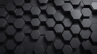 The primary subject of the image is a black and white patterned wall. The setting is a dark room, and the visual style is a close-up of the patterned wall. The dominant colors are black and white, creating a moody atmosphere.
