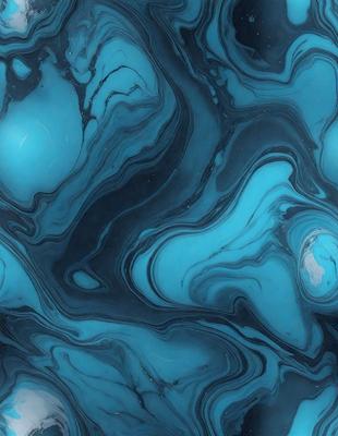 The primary subject of the image is a blue and white swirling pattern, which appears to be a digital art or illustration. The setting is a blue background, and the visual style is a combination of digital art and illustration. The dominant colors are blue and white, creating a calming and soothing atmosphere.