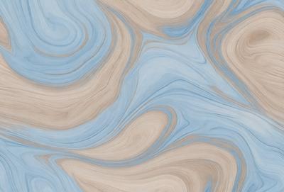 The primary subject of the image is a blue and white swirling pattern, which appears to be a textured wallpaper or a blue and white carpet. The setting is a room with a blue and white carpet, and the visual style is a close-up of the carpet. The colors and mood of the image are predominantly blue and white, creating a calm and soothing atmosphere.