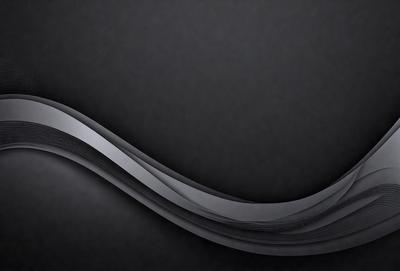 The primary subject of the image is a silver, curved, and flowing design. The setting is a black background, which contrasts with the silver design. The visual style appears to be a combination of digital art and illustration. The colors are predominantly silver and black, creating a sleek and modern atmosphere.