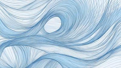 The primary subject of the image is a blue and white ocean wave. The setting is the ocean, with the wave being the main focus of the image. The visual style is a combination of digital art and illustration, creating a dynamic and artistic representation of the ocean wave. The dominant colors are blue and white, giving the image a calming and serene atmosphere.
