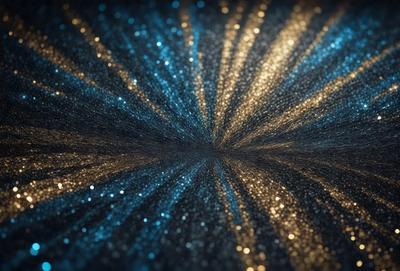 The primary subject of the image is a blue and gold spiral pattern. The setting is a dark background, which contrasts with the bright colors of the spiral pattern. The visual style appears to be a digital art or illustration, as the spiral pattern is intricately detailed and has a unique, artistic quality. The dominant colors are blue and gold, creating a sense of depth and sophistication in the image.