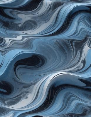The primary subject of the image is a blue and white swirling pattern, which appears to be a digital art or illustration. The setting is a blue background, and the visual style is a combination of digital art and illustration. The dominant colors are blue and white, creating a calm and soothing atmosphere.