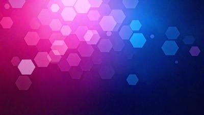 The primary subject of the image is a colorful, geometric pattern. The setting is a dark blue background, which contrasts with the vibrant colors of the pattern. The visual style appears to be a combination of digital art and illustration, creating a unique and eye-catching design. The dominant colors in the image are blue, pink, and purple, giving the overall atmosphere a sense of depth and sophistication.