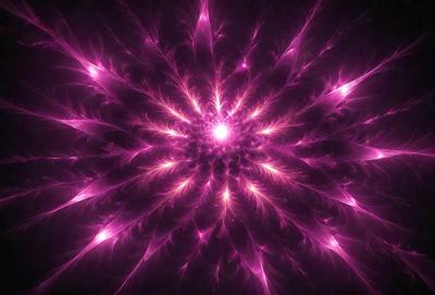 The primary subject of the image is a brightly colored, swirling, and pinkish-purple pattern. The setting is a dark background, which contrasts with the vibrant colors of the pattern. The visual style appears to be a combination of digital art and illustration, creating a unique and eye-catching design. The dominant colors and overall atmosphere of the image are energetic, lively, and visually striking.