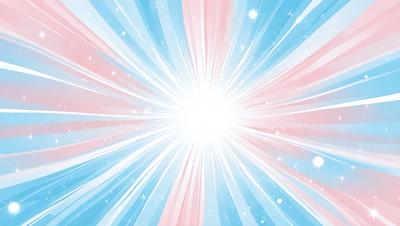 The primary subject of the image is a bright, colorful, and vibrant starburst pattern. The setting is a blue and pink background, which adds to the overall visual style. The image is a digital art or illustration, showcasing a creative and lively atmosphere. The dominant colors are blue and pink, which evoke a sense of energy and excitement.