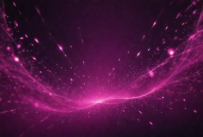 The primary subject of the image is a pink background with a purple hue. The setting is a dark background, which contrasts with the bright pink and purple colors. The visual style appears to be a digital art or illustration, as the colors and mood are vibrant and lively.