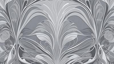 The primary subject of the image is a silver metal sculpture, which appears to be a piece of art or a decorative item. The setting is a gray background, which contrasts with the silver metal. The visual style is a combination of digital art and illustration, as the metal sculpture is depicted in a detailed and intricate manner. The colors and mood of the image are predominantly silver and gray, giving it a modern and minimalist appearance.