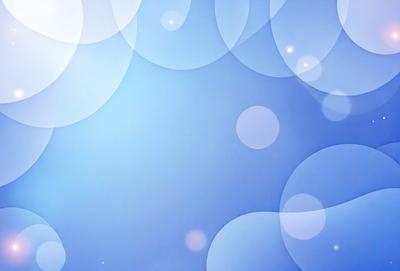 The primary subject of the image is a blue background with white circles. The setting is a space with a blue sky, and the visual style is a digital art or illustration. The dominant colors are blue and white, creating a calm and serene atmosphere.