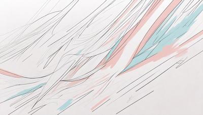 The primary subject of the image is a drawing or illustration of a person's hair. The setting is a white background, and the visual style appears to be a combination of digital art and illustration. The drawing features a mix of colors, including blue, pink, and white, which contribute to a vibrant and dynamic atmosphere.