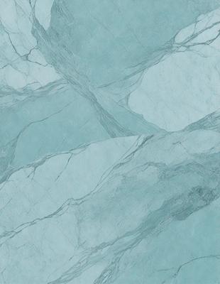 The primary subject of the image is a marble tile with a blue background. The setting is a bathroom, and the visual style is a photo. The dominant colors are blue and white, creating a calm and soothing atmosphere.