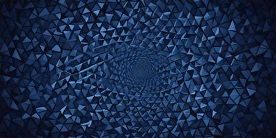 The primary subject of the image is a blue, geometric pattern that resembles a tunnel or a spiral. The setting is a dark blue background, which contrasts with the bright blue pattern. The visual style is a digital art or illustration, as the pattern is intricate and detailed. The colors and mood of the image are predominantly blue, creating a calm and serene atmosphere.