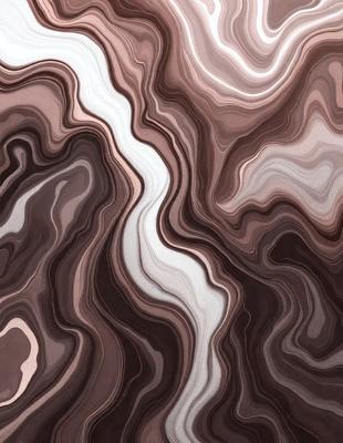 The primary subject of the image is a close-up of a rock formation, showcasing its intricate patterns and textures. The setting is a natural environment, with the rock formation as the main focus. The visual style is a combination of photo and digital art, creating a realistic yet artistic representation of the rock formation. The dominant colors are brown and white, with the brown representing the rock formation and the white adding contrast and depth to the image. The overall atmosphere is one of natural beauty and complexity.