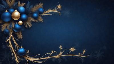 The primary subject of the image is a blue background with a gold design. The setting is a blue background with a gold design, and the visual style is a digital art or illustration. The dominant colors are blue and gold, creating a calm and elegant atmosphere.