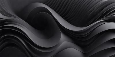 The primary subject of the image is a black and white artwork featuring a series of curved lines and shapes. The setting is a black background, which emphasizes the artwork's visual style. The artwork appears to be a digital illustration or a pattern, with a focus on the interplay between light and shadow. The overall atmosphere is one of elegance and sophistication, as the artwork's composition and colors create a sense of depth and intricacy.