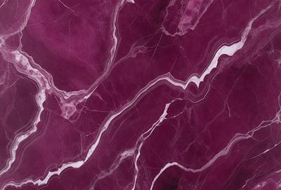 The image features a purple marble wall with a pattern of white stripes. The marble wall appears to be a part of a building, possibly a bathroom or a kitchen. The combination of purple and white creates a visually striking and elegant atmosphere.