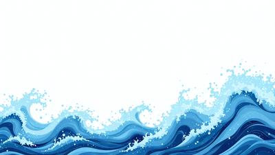 The primary subject of the image is a wave in the ocean. The wave is blue and white, and it appears to be crashing onto the shore. The setting is the ocean, with the wave being the main focus of the image. The visual style is a combination of photo and digital art, creating a realistic yet artistic representation of the wave. The colors and mood of the image are predominantly blue and white, with a sense of motion and power conveyed by the wave.