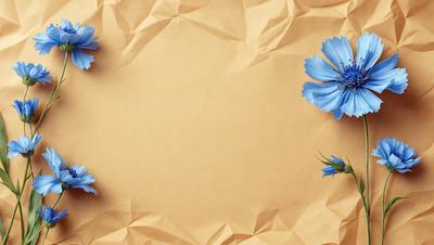 The primary subject of the image is a close-up of a blue flower. The setting is a yellow background, which creates a contrast with the blue flower. The visual style is a photo, capturing the beauty of the flower in detail. The dominant colors are blue and yellow, creating a calm and serene atmosphere.