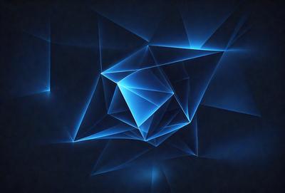 The primary subject of the image is a blue geometric pattern, which appears to be a digital art or illustration. The setting is a dark background, which contrasts with the bright blue pattern. The visual style is modern and abstract, with the blue pattern being the main focus of the image. The colors and mood of the image are predominantly blue, creating a calm and serene atmosphere.