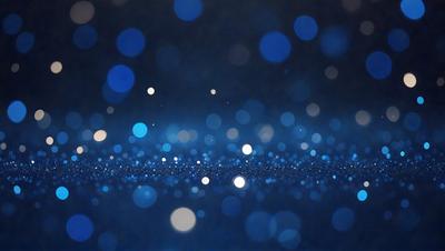The primary subject of the image is a blue background with a pattern of white lights or stars. The setting appears to be a dark room, and the visual style is a digital art or illustration. The dominant colors are blue and white, creating a calm and serene atmosphere.
