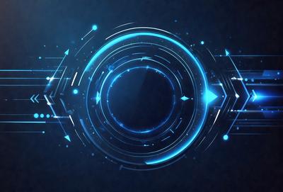 The primary subject of the image is a blue circle with a black center. The circle is surrounded by a blue background, giving it a futuristic and high-tech appearance. The visual style of the image is digital art, as it features a complex and intricate design. The colors and mood of the image are predominantly blue and black, creating a sense of sophistication and modernity.