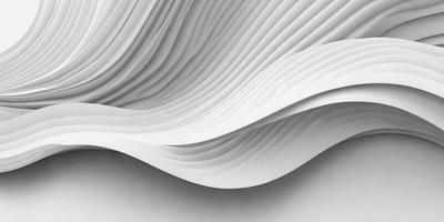 The primary subject of the image is a large, white, curved surface that resembles a wave or a piece of paper. The setting is a white background, which provides a clean and minimalistic appearance. The visual style is a combination of digital art and illustration, creating a unique and artistic representation of the curved surface. The colors and mood of the image are predominantly white, giving it a clean and serene atmosphere.