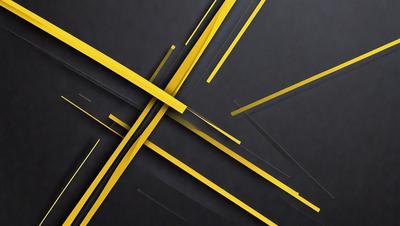 The primary subject of the image is a yellow and black geometric pattern. The setting is a black background, and the visual style appears to be a digital art or illustration. The dominant colors are yellow and black, creating a bold and striking appearance.