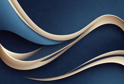 The primary subject of the image is a blue and white wave, which is the main focus of the scene. The wave is depicted in a digital art style, giving it a modern and visually appealing appearance. The setting is a blue background, which complements the colors of the wave and adds to the overall mood of the image.
