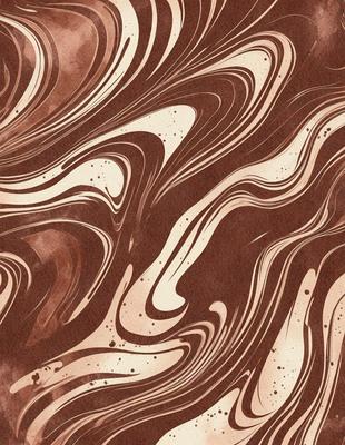 The primary subject of the image is a brown and white patterned wallpaper. The setting is a room with a brown and white wallpapered wall. The visual style is a patterned wallpaper, which gives the room a unique and artistic appearance. The dominant colors are brown and white, creating a warm and earthy atmosphere.