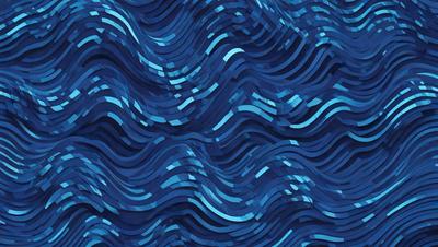 The primary subject of the image is a blue and white ocean wave. The setting is the ocean, with the wave being the main focus of the image. The visual style is a digital art or illustration, as the wave is depicted in a detailed and artistic manner. The dominant colors are blue and white, creating a serene and calming atmosphere.