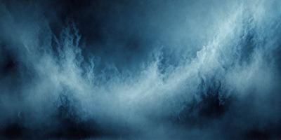 The primary subject of the image is a blue sky with a few clouds. The setting is a dark blue background, which creates a contrast with the clouds. The visual style is a photo, and the colors and mood are predominantly dark and moody.