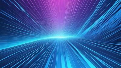 The primary subject of the image is a brightly colored, purple and blue light streak. The setting is a dark background, which contrasts with the vibrant colors of the light streak. The visual style appears to be a digital art or illustration, as the light streak is depicted in a dynamic and artistic manner. The colors and mood of the image are energetic and lively, with the purple and blue hues creating a sense of movement and excitement.