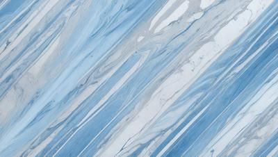The primary subject of the image is a blue and white marble tile. The setting is a wall with the tile covering it. The visual style is a close-up of the tile, showcasing its intricate design. The dominant colors are blue and white, creating a clean and elegant atmosphere.