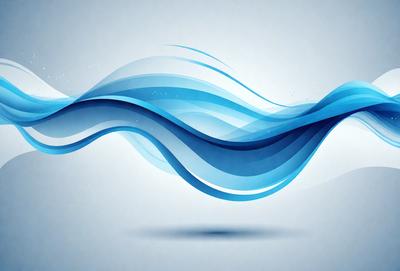 The primary subject of the image is a blue wave, which is the main object, scene, or focus of the image. The setting or background is a white surface, which provides a clean and minimalistic backdrop for the wave. The visual style of the image is digital art, as it is a computer-generated representation of a wave. The dominant colors in the image are blue and white, creating a calm and serene atmosphere.