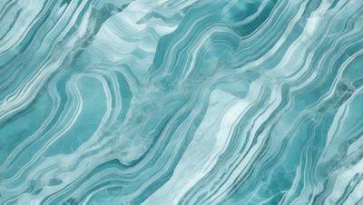 The primary subject of the image is a marble-like pattern, which is the main object, scene, or focus of the image. The setting or background features a blue-green marble-like surface, which adds to the visual style of the image. The colors and mood of the image are predominantly blue and green, creating a serene and calming atmosphere.