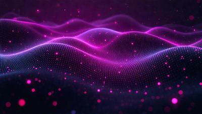 The primary subject of the image is a pink, purple, and white wave pattern. The setting is a dark background, which contrasts with the vibrant colors of the wave pattern. The visual style is a digital art or illustration, as the wave pattern is created using a combination of these colors. The overall atmosphere is lively and energetic, as the wave pattern is dynamic and eye-catching.