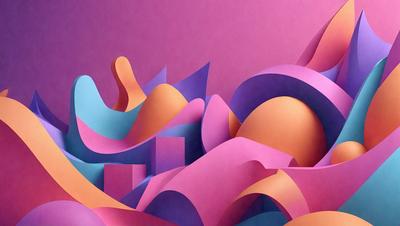The primary subject of the image is a colorful, abstract artwork featuring a mix of pink, purple, and orange colors. The setting is a pink background, which adds to the vibrant atmosphere of the artwork. The visual style appears to be a combination of digital art and illustration, creating a unique and eye-catching piece. The colors and mood of the artwork evoke a sense of creativity and playfulness, making it an engaging and captivating piece of art.
