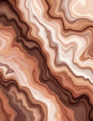 The primary subject of the image is a close-up of a rock formation, showcasing its intricate and textured surface. The setting is a natural environment, with the rock formation as the main focus. The visual style is a combination of photo and digital art, creating a realistic yet artistic representation of the rock formation. The colors and mood of the image are predominantly earthy tones, such as brown and beige, which evoke a sense of natural beauty and serenity.