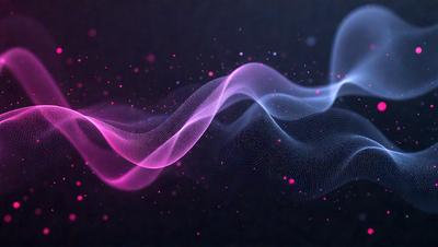 The primary subject of the image is a pink and purple wave, which appears to be a digital art or illustration. The wave is set against a black background, creating a striking contrast. The visual style of the image suggests that it is a digital creation, possibly a graphic design or a piece of artwork. The dominant colors of the image are pink and purple, which evoke a sense of calmness and tranquility.