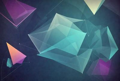 The primary subject of the image is a geometric pattern, which is displayed in a blue and purple color scheme. The setting is a dark background, which contrasts with the bright colors of the pattern. The visual style of the image is a combination of digital art and illustration, creating a unique and eye-catching design. The overall atmosphere of the image is one of creativity and artistic expression.